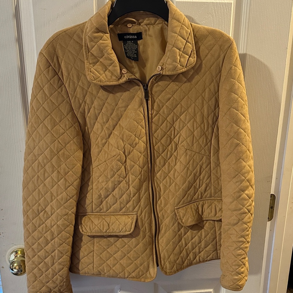Tan Quilted Women's Puffer Jacket